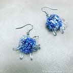 作品blue×clear チェコガラスのフックピアス