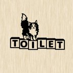 作品猫好きな方にお勧め！　TOILETサイン トイレ表示ステッカー　ノルウェージャンフォレストキャット　選べる　カラー/再剥離/強粘着