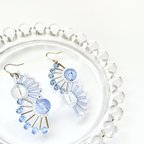 作品 wave ×  earrings （clear blue）