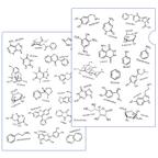 作品化学構造式柄クリアファイル -構造式色々-