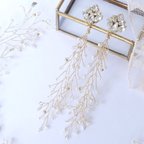 作品【特集掲載】-受注製作-wedding earring*小枝×スワロフスキー