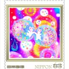 作品うさぎの63円切手シリーズ5枚セット＊雨のち夢花火＊