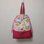 作品KT-256：給食袋　袋　巾着　幼稚園　小学校　入園　入学　女の子　パンケーキ　スイーツ　ピンク　可愛い