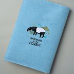 作品【 四六版 サイズ】マレーバク「GARDENERS of the FOREST」刺繍 ブックカバー