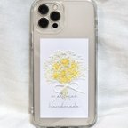 作品【全機種対応】スマートフォンインナーシート iPhoneケース カバー 花 花束 ドライフラワー 挟む クリア