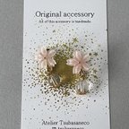 作品新作春の限定sale🌸桜と本水晶の耳飾り🌸