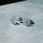 作品氷粒 小サイズ・手作りガラス / ピアス or イヤリング（透明）