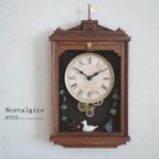 作品【送料無料】Nostalgico#018 レトロな掛け時計　Mサイズ 手作り品 アンティーク調 木製　インテリア