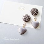 作品chocolate color♡heart charm pierce