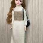 作品リカちゃん服　4点セット　ワンピース・ビスチェ・ピアス・バッグ