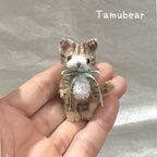 作品ミニチュア モールアート 茶トラ 猫 モールベア テディベア Tamubear