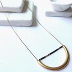 作品Half Moon Tube Necklace - Matte Black x Gold