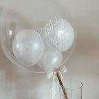 作品【bubble stick balloon】white color　　オーダーメイド/バルーン/名入れ/おうちフォト/バースデーバルーン/ アクアバルーン/クリアバルーン/フラワーバルーン/デコレーシ