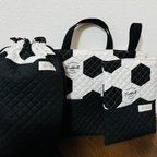 作品★入園、入学★レッスンバッグ、お着替え袋、シューズ袋セット　キルティング