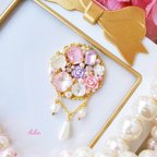 作品【新作】可愛く pink rose プリンセス♡ポニーフックorヘアゴムorブローチ