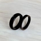 作品黒檀の木の指輪（3.3mm・5.0mm）