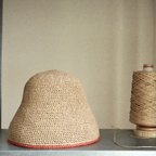 作品笹和紙 | bucket hat_red | 麦わら帽子