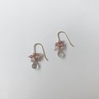 作品モルガナイトのお花ピアス