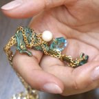 作品人魚姫の秘密の鍵ネックレス/宝石付き