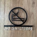 作品（送料無料）ルームサイン NO SMOKING ドア用 3Dアイコン クリア文字