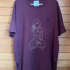 作品（売り切れ商品）1点物 レオン ハンド 刺繍 Tシャツ leon 映画 ロック 半袖