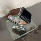 作品AppleWatch用 レザーベルト  バンド　ワニ革 カイマン