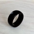 作品黒檀の木の指輪（6.0ｍｍ・8.0mm・10.0mm）プックリタイプ