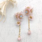 作品つまみ細工ꕤ︎︎桜の揺れるピアス🌸