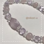 作品恋愛系、癒し、女性らしく♡クンツァイト×ローズクォーツデザインbracelet