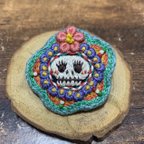 作品【訳あり・特価】カラベラフラワー刺繍ワッペン