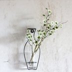 作品フェイクグリーンセット壁に飾る花瓶型ワイヤーフラワーベース