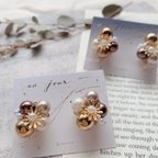 作品bijou pearl flower piace and earrings