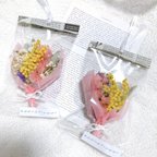 作品【送料無料】❁⃘*.ﾟそのまま飾れる❁⃘*.ﾟミモザのカラフルミニミニブーケ❁⃘*.ﾟ