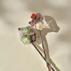 作品Pebble pins "Spring" (B) ヘアピン