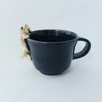 作品3匹のネココーヒーカップ(コバルトブルー)