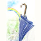 作品「誰かの傘になる人へ-紺-」 ポストカード[2枚組]