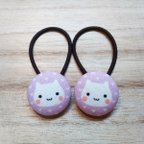 作品♢2点セット♢＊キッズ＊〈しろねこ×2〉のヘアゴム