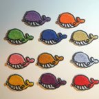 作品色が選べるクジラ刺繍ワッペン　5枚