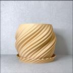 作品HINERI / 3D printed 植木鉢 / 4号 / ブラウン、ブラック、ホワイト / プランター