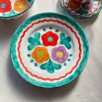 作品リム付き丸皿 20cm LIS026  マヨリカ焼き イタリア陶器 花柄 