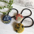 作品北欧風刺繍のくるみボタン 2.7cm