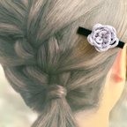 作品パープルのお花のヘアクリップ　普段使いにもお出掛けにも