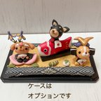 作品わんこ端午の節句  鯉のぼり赤になります 畳　兜わんこ　受注制作　桃太郎　 こねこねくらぶ　樹脂粘土  五月飾り 置物　こいのぼり　粘土細工　粘土　クレイ　犬  子供の日