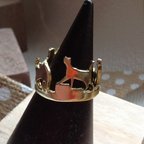 作品ねこ リング〈4匹バージョン〉ゴールド(K18メッキ)  4Cats Gold Plated Ring 