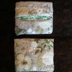 作品総刺繍のティッシュケース(植物)