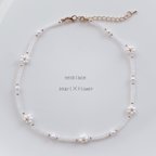 作品韓国ビーズ♡Petit Pearl necklace＼White／
