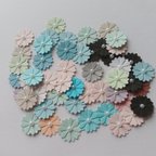 作品50個 色ランダム詰め合わせセット  ①【お花】クラフトパンチ 　コラージュ素材