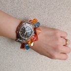 作品【Vintage colorful beads bracelet】西ドイツ製リメイクビーズブレスレット(西ドイツ製×アメリカ製ヴィンテージ)