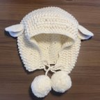 作品【受注制作】🐏ポコポコ編みがかわいい♡ひつじのボンネット🐑