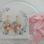 作品🌸再販🌸 さくらピンク×フープ　レジンピアスorノンホールピアス